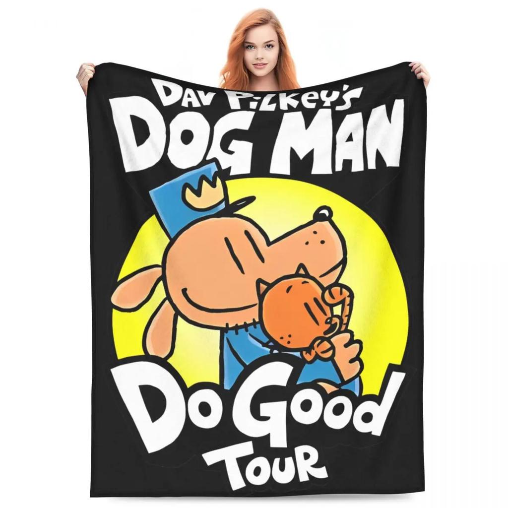 Dog Man Dogman A Přítel Mikro Deka Pikniková Flanelová Lůžkovina Přehozy Na Pohovku Postel Teplá Přizpůsobená Kvalitní Přehoz