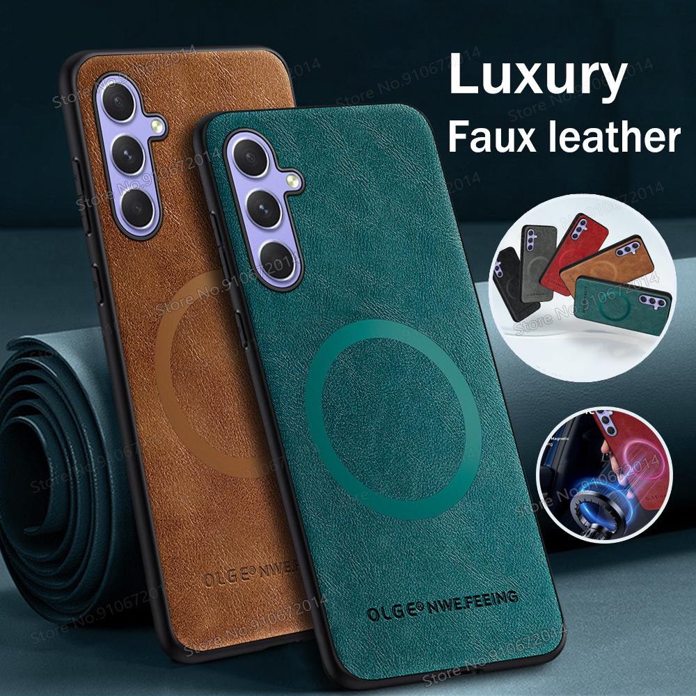 Magnetic Phone Case For Samsung Galaxy A55 A15 A25 A35 A54 A53 A52 A14 A24 A34 A33 A23 A36 A26 A16 A56 5G Classic Leather Cover