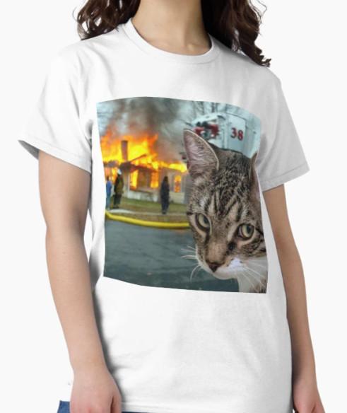 Bad Cat Funny T-Shirt XXL