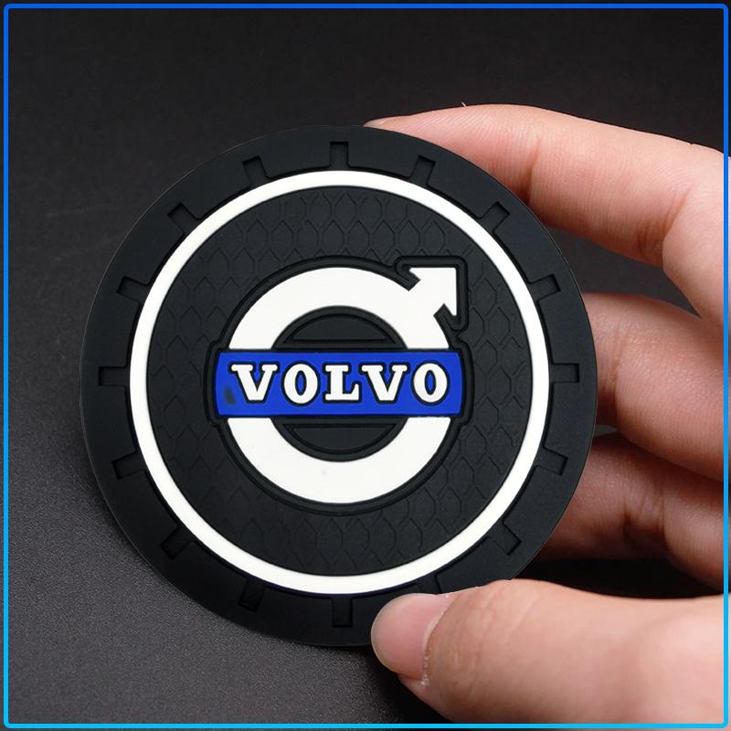 Auto Logo Car Waterproof Pads Water Cup Slot Anti-Skid Pads Parts For Volvo XC60 XC90 S60 S80 S40 V40 V60 V70 V50 XC70