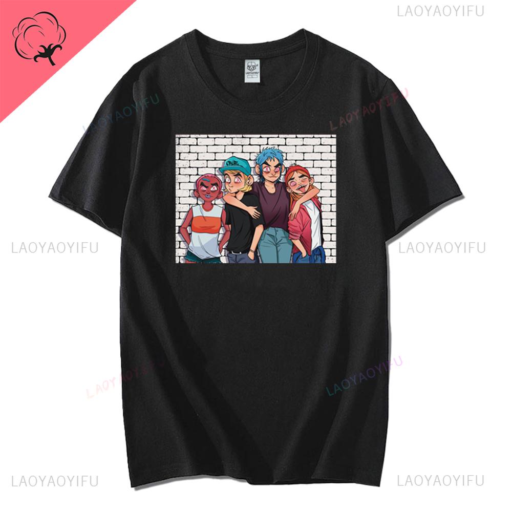 Vintage Music Band Gorillaz PUNK ROCK Printed T Shirt Men Women Summer 90s Oneck Cotton Short Sleeve Tshirts Y2K Clothing Tee