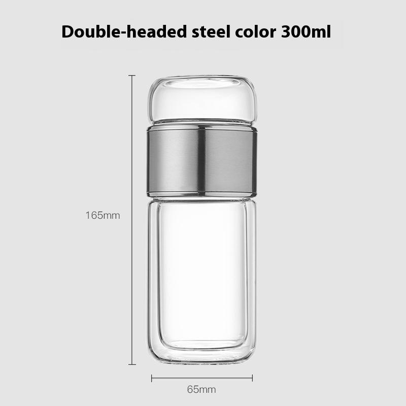 

300 мл Чашка для чая с разделением чая Двухслойное стекло Портативная Креативная Чашка с фильтром Защищающая от ожогов Рекламный подарок с фильтром для чая 300ml