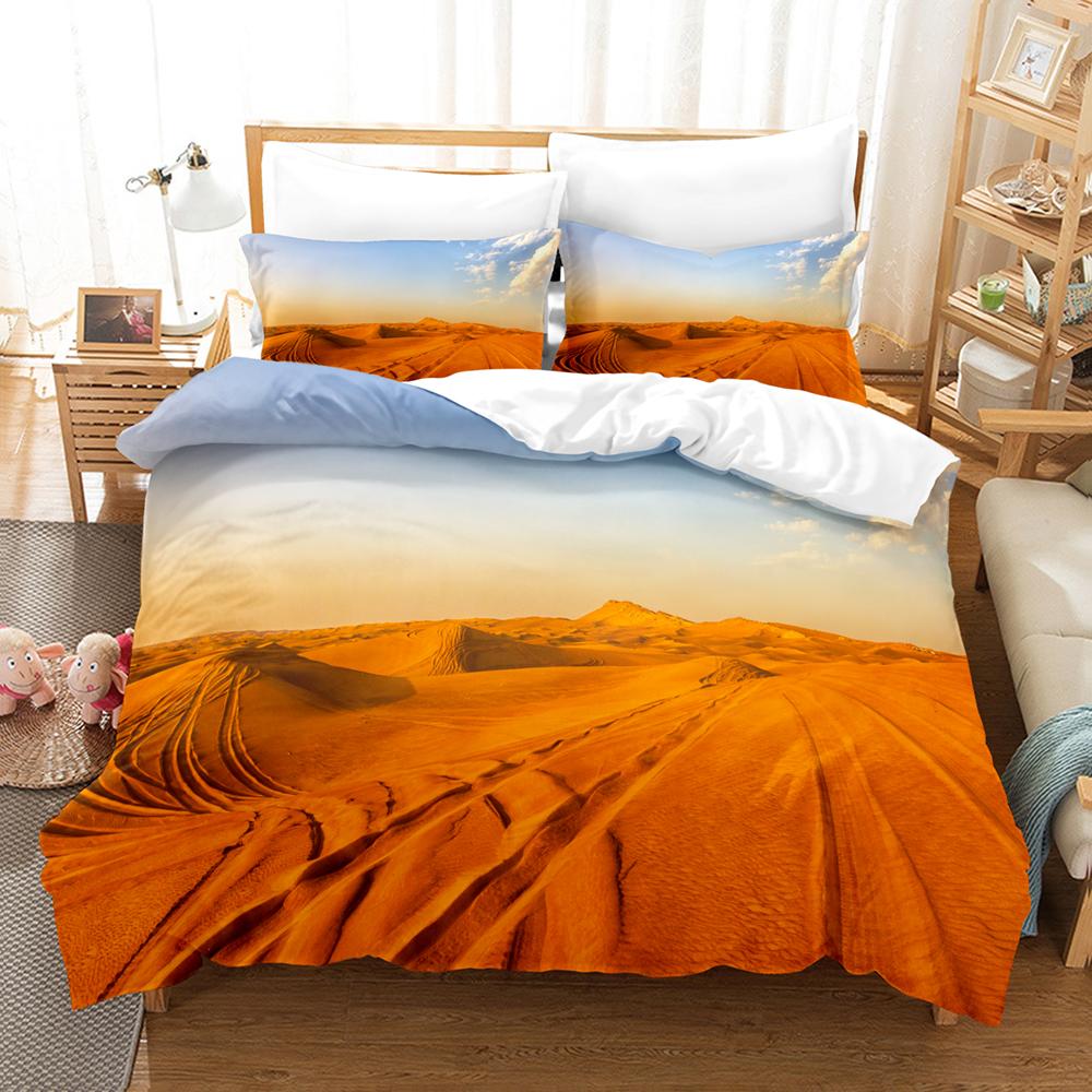 Volcanic Beding Set Single Twin Ful Quen King-Sized Dimensionsd Dimensions Desert Bed Linen Set Aldult Kid Bedrom Thre-piece Suits 3D Print Men