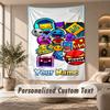 Geometry Dash Tapestry, Personalized Custom Text, Wall Hanging Tapestry For Living Room Home Wall Decor