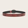 Western Cowboy Pu Leather Belt With Horse Alloy Fastener Design For Fashion Enthusiasts