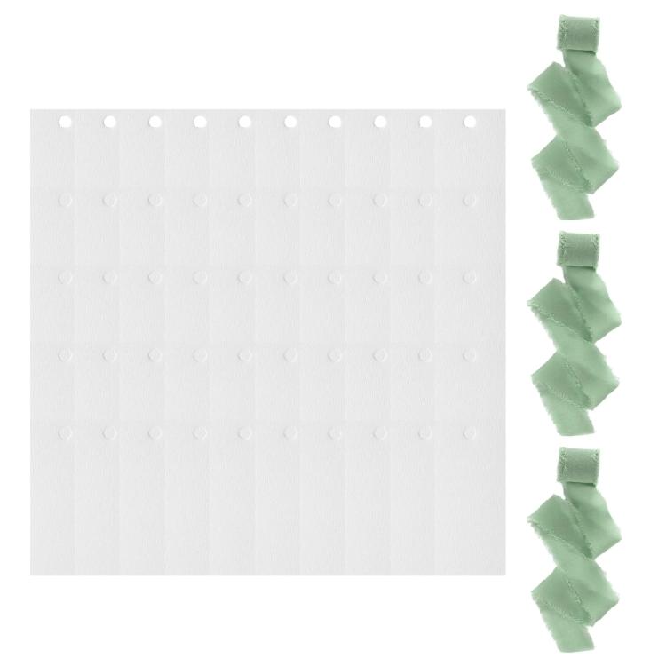 

DIY Celebration Decors 50 Blank Place Cards And 3 Rolls Decorative Ribbon Wedding Table Cards For Special Event зелёный