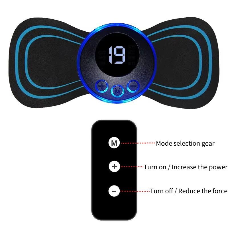 Electric EMS Neck Massager Mini Cervical Back Patch Stimulator Massageador Mat Portable Gel Pad Stickers Slim