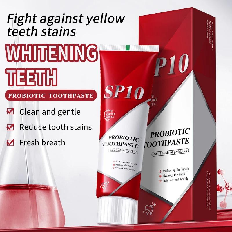 Dentifrice probiotique SP-10 Blanchiment des dents Élimine la plaque dentaire Taches Blanchiment des dents Hygiène bucco-dentaire Propre Haleine fraîche Produit de soin des dents
