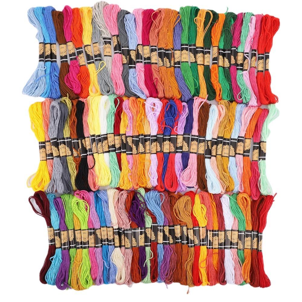 100pcs Rainbow Color Embroidery Thread Polyester Cotton Craft Floss Cross Stitch Floss Embroidery