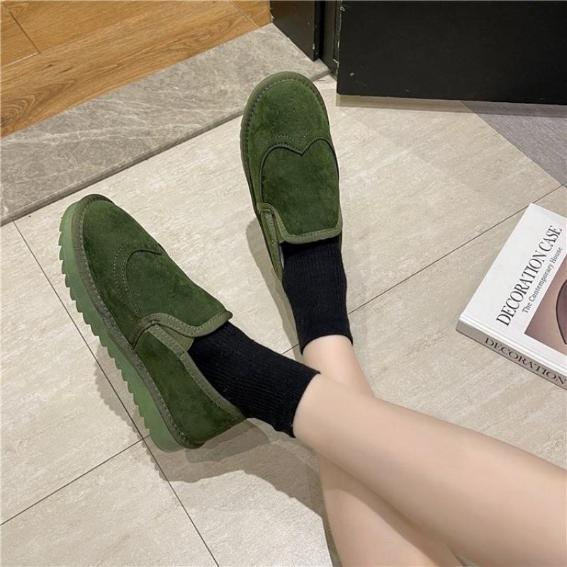 Large Size Autumn and Winter New Velvet Thickened Cotton Shoes for Women's Winter New One-pedal Snow Boots for Women