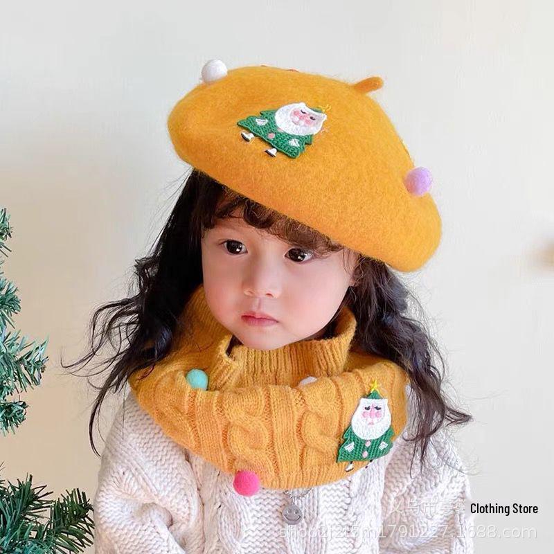 Festive Children’s Gift Box: Cartoon Scarf, Gloves, and Hat Set