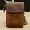 New Men's Retro Crazy Horse Genuine Leather Waist Bag Belt Hanging Phone Pouch Multi Purpose Shoulder Crossbody Belt Bag for Daily Travel Outdoor Use