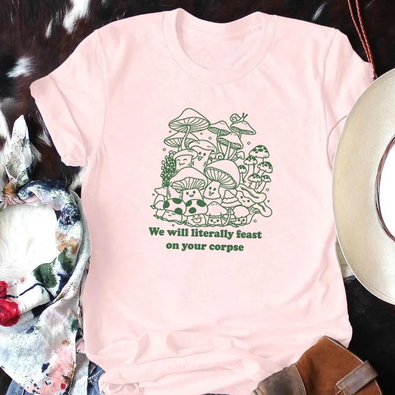 

Funny Mushroom TShirts Short Sleeve Hippie Vintage Fungi Lover T Shirt Cute Mycology Graphic Tees Women Cottagecore Clothes 4XL