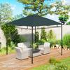 3 X 3 M Gazebo Canopy Replacement Cover, Garden Gazebo Roof Replacement, TOP COVER ONLY, Charcoal Green