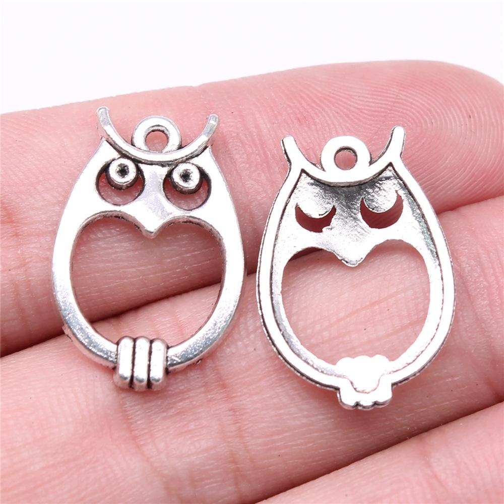 20pcs Owl Charms Antique Silver Color Owl Charms Pendants For Bracelets Small Owl Charms Making Jewelry