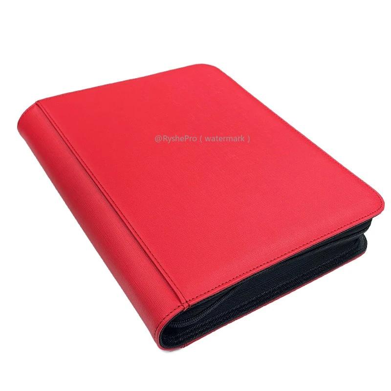 9 Pocket PU Leather Toploader Binder Holds 252 Toploaders 3" X 4" Rigid Card Holder Double Sided Pockets for Pokemon TCG Cards