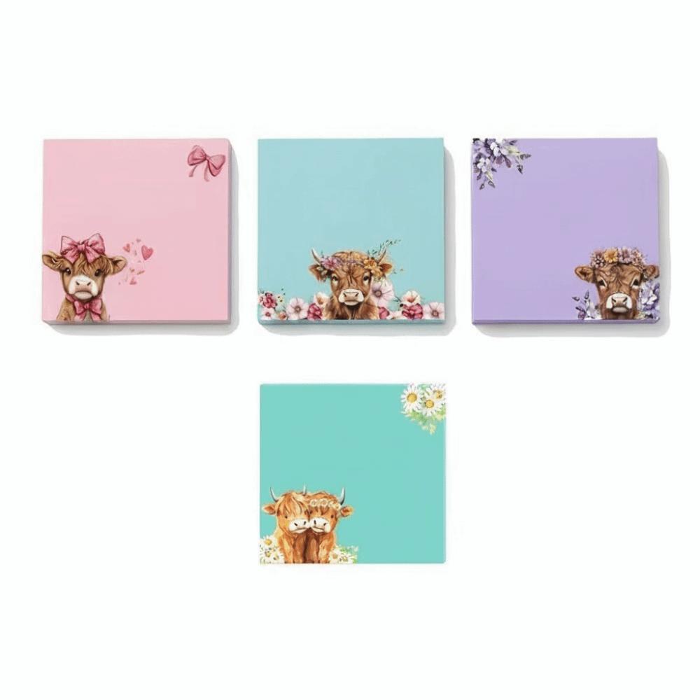 80 Pages Sticky Notes Set Square Self-Stick Notes Message Sticker Sticky Notes  Office 80Pcs Cow