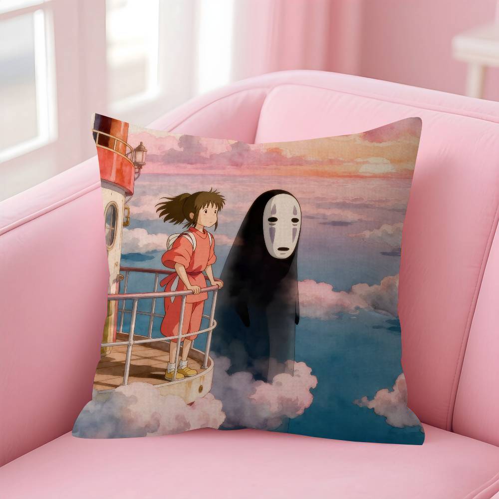 pillow cover sofa cushion cover home room decoration children gift Movie SSpirited AAway Anime