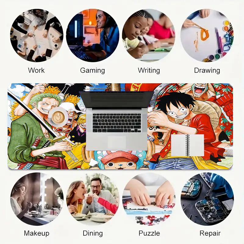 One Piece Xl Gaming Mouse Pad Nonslip Rubber Base Stitched Edge Waterproof Desk Mat For Pc Laptop Gamer Office Computer Accessories C929960