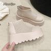 Fashion 2025 Summer Boots New Women Fashion Short Botines Hollow Out High Platform Breathable Botas Mujer for Women's Shoes Size 35-40