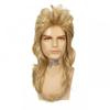 Mens Golden Long Curly Wig Halloween Party Cosplay Punk Rock Costume Accessory