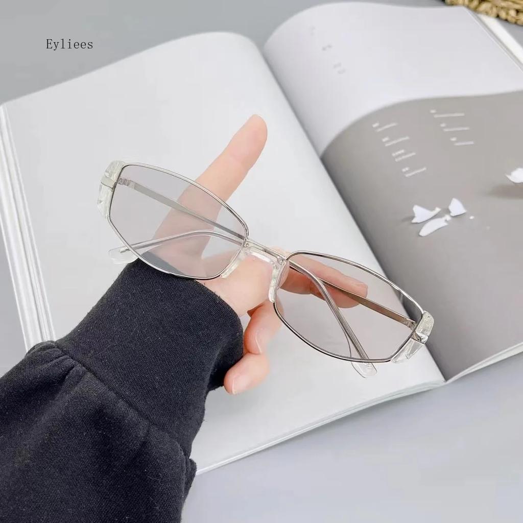 Hexagonal Rectangle Metal Frame SunGlasses Vintage Transparent SunGlasses for Women Men UV400 Eyewear Oculos De Sol sun glasses