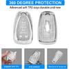 QBUC For Chevy Key Fob Cover With Diamond Keychain, 5 Button Key Case For Women For Chevrolet Equinox Malibu Camaro Blazer Cruze Traverse Trax Volt