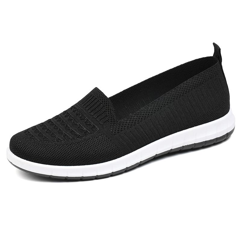 Middle-Aged and Elderly Women's Mesh Soft-Soled Work Shoes, Comfortable Slip-On Shallow Shoes, Non-Slip Casual Shoes, Mother's Shoes