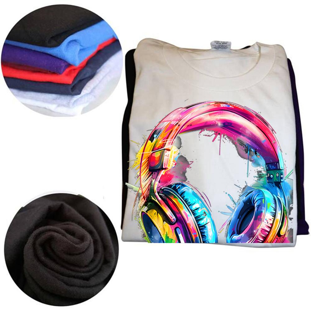 Headphones Music DJ Colourful Lover T Shirts Short Sleeve Gifts Mens Clothing Fashion Casual Loose Oversized T Shirt