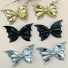 2/6Pcs Halloween Hair Clips Bat Wing Design Shiny Hairpin Women