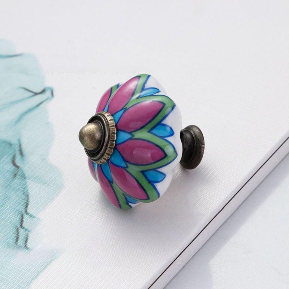 Single Hole Pumpkin Handle Multiple Colors Furniture Knob Durable Vintage Door Handle  Drawer