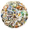 50PCS Outdoor Watercolor Camping Stickers - Waterproof Adventure Graffiti for Computer & Luggage, Summer Vibe AnimeWorlds Store
