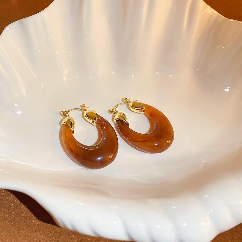 Tropfenöl Ovale Geometrische Ohrringe für Damen Französisch Retro Leichter Luxus Hängeohrringe Mode Hoher Sinn Antik Zirkon Geschenk