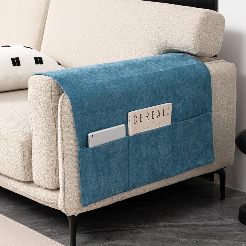 Simple Sofa Arm Covers Non-Slip Chenille Armrest Protectors with Wide Sides Universal Handle Throws - Polyester Dust-Proof