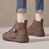 Genuine Leather Thick Bottom Short Boots Retro High-top Shoes Casual Single Boots