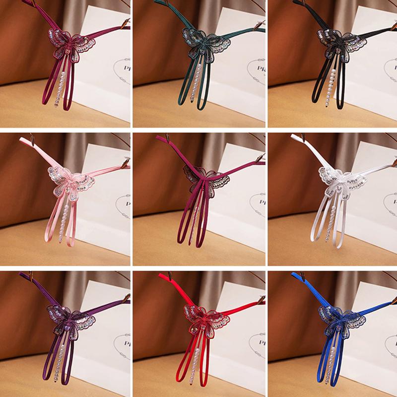 1 buc Lenjerie intimă pentru femei Tentație Transparentă Sexy Cracul deschis Modă Personalitate Tangas Chiloți Lanț de perle