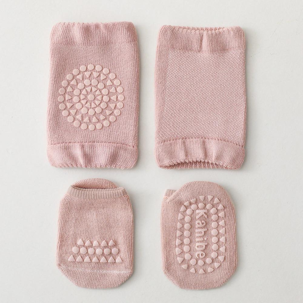 Anti Slip Infant Learning Socks Breathable Knee Protector Socks Baby Knee Pads Set Toddlers