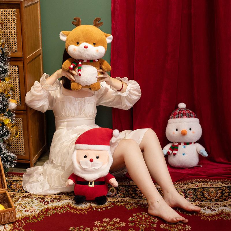 Cute Christmas Doll Old Man Snowman Deer Cloth Doll Christmas Decoration Gift Christmas Tree Small Hanging