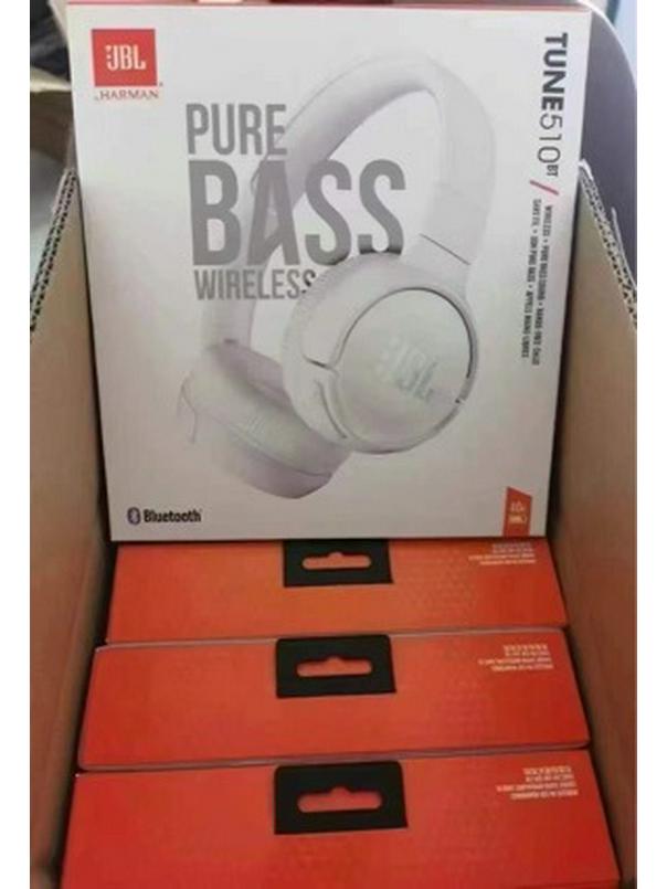 JBL510BT Wireless Bluetooth Over-ear Headphones with Multifunctional Features and Logo.