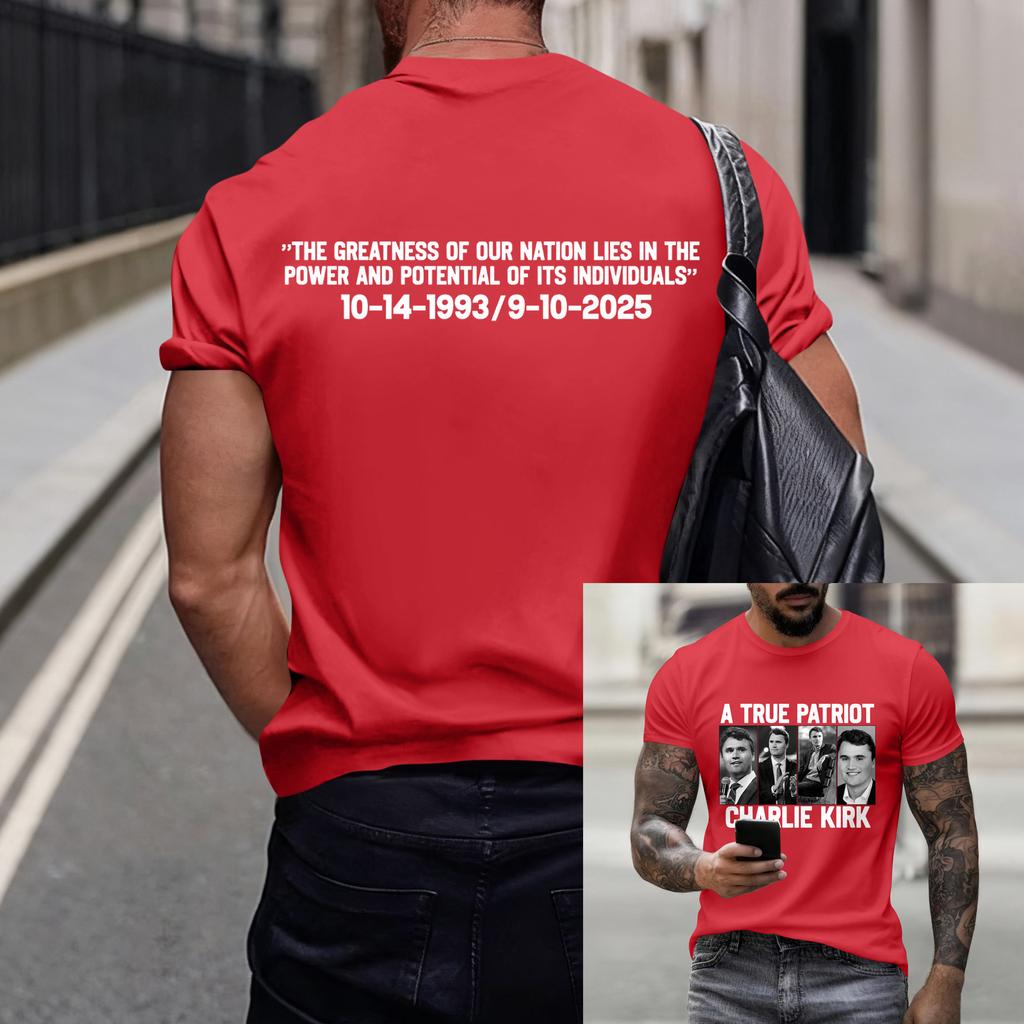 Fashionable Round Neck Short Sleeve Work Clothes Printed Tops For Mens Summer Tops