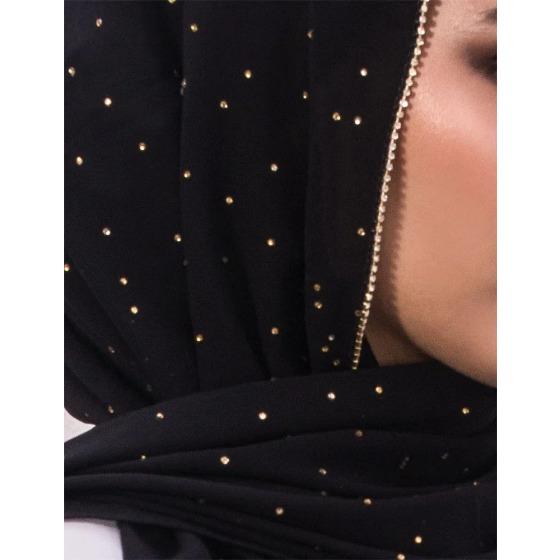 New Fashion Rhinestone Chain Hijab Long Chiffon Soft Scarves Shiny Stone Wraps Elegant Echarpe Foulard Muslim Women Scarf