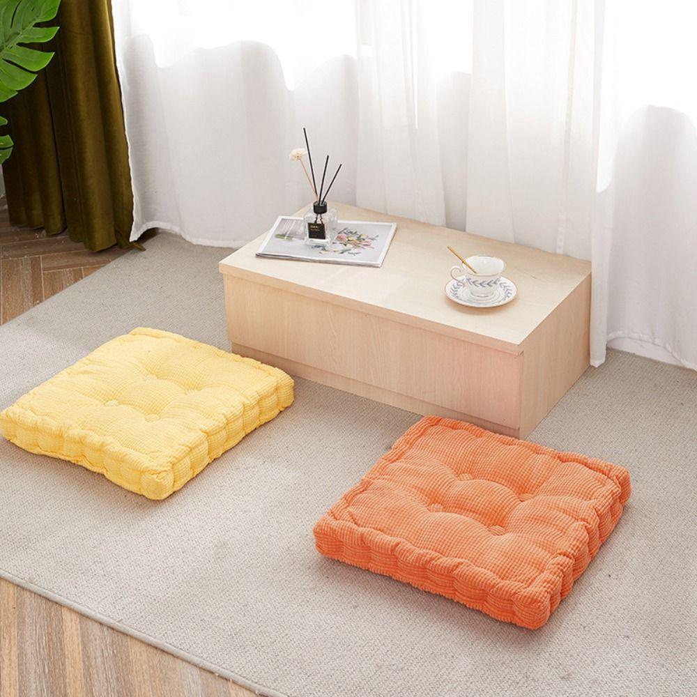 Solid Color Tufted Seat Cushion Thickened Sofa Cushion Durable Chair Mat  Office