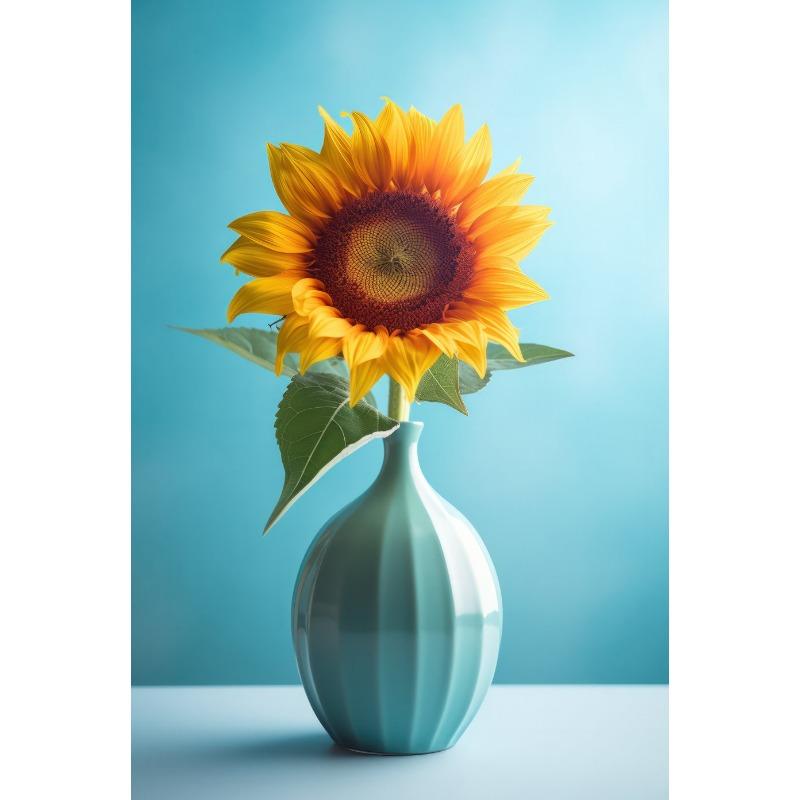 Classic Simple Still Life Blue Vase Flowers Arrangement Poster Canvas Painting Printing Art Pictures Home Room Wall Decor Gift