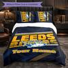 Leeds Rhinos Individuelles Namens-Text-Bettwäscheset, 1 Bettbezug & 2 Kissenbezüge Personalisierte Schlafzimmer-Geschenk