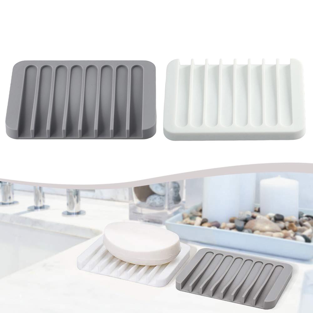 Functional Bathroom Accessory Self Draining Silicone Soap Dish Set