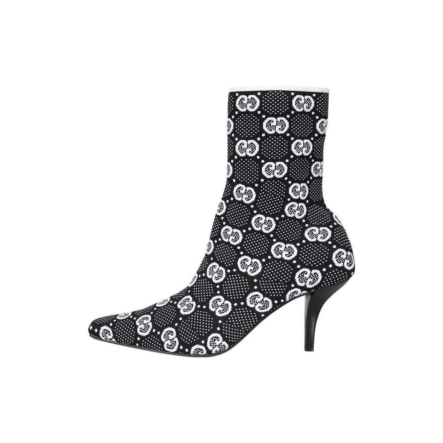 GUCCI Gg 75mm Knit Ankle Boots