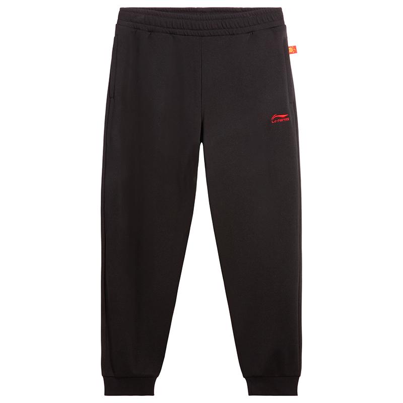 

Li-Ning Простые Модные Универсальные Повседневные Удобные Трикотажные Спортивные Брюки Прямого Покроя с Отворотами на Средней Посадке Унисекс AKLVD69-1 XL