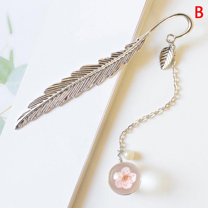 

Flower Specimens Bookmark Pendant Metal Book Mark School Office Supply
