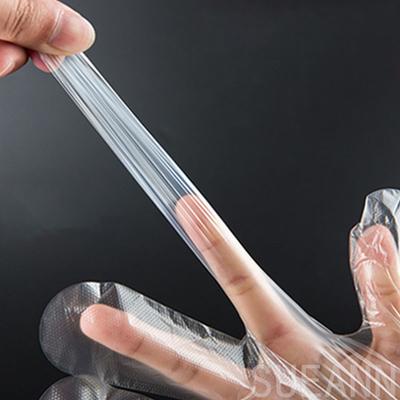 100 guantes de plástico para alimentos, transparentes, desechables, accesorios de cocina