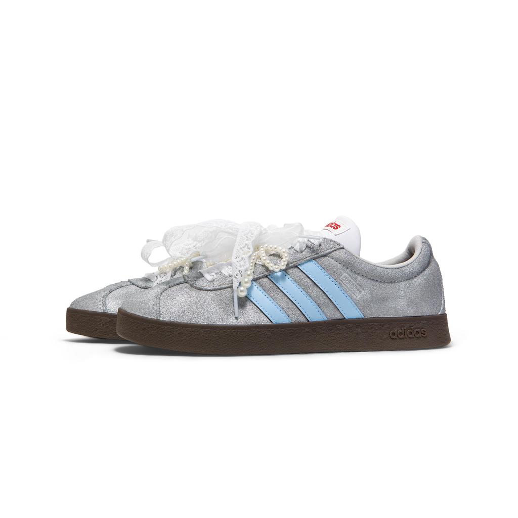 adidas Vl Court Classic Odolné proti oděru Odolné proti oděru Nízké Skateboardové boty Dámské Stříbrné JS3003(Team1326-SBOX)
